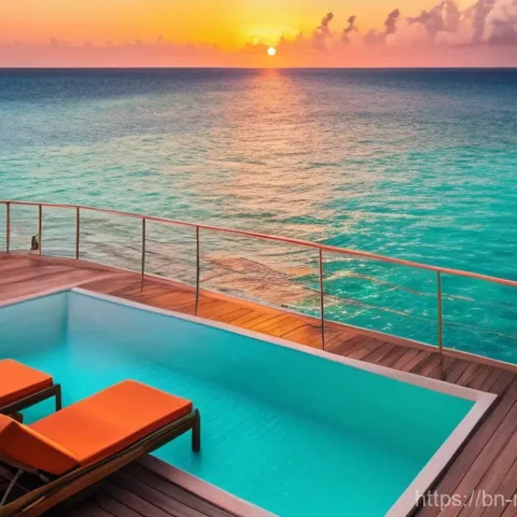 몰디브 크루즈 여행 - **"A luxurious cruise ship sails gracefully through the crystal-clear turquoise waters of the Maldiv...