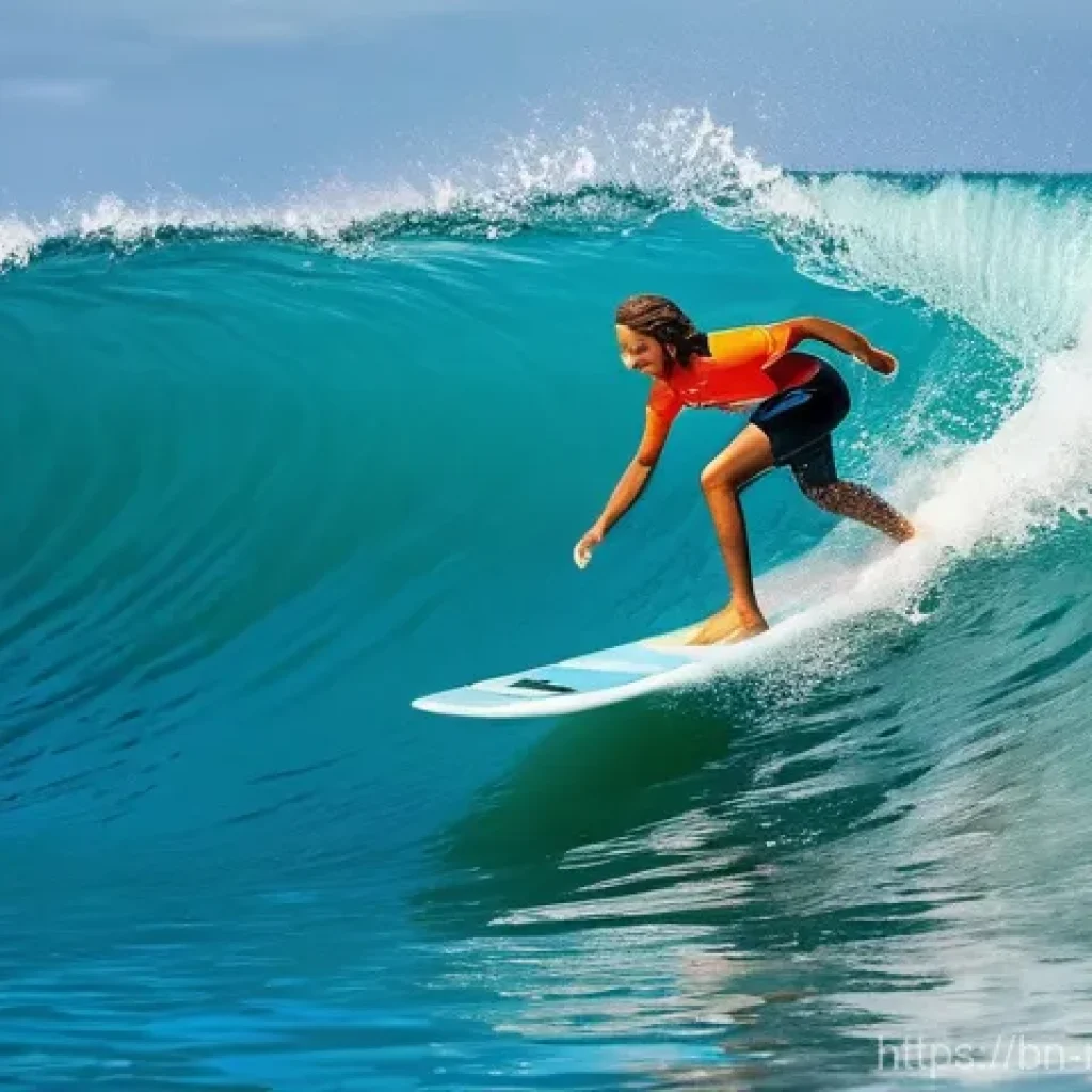 몰디브 대표 스포츠 보드 - **Maldives Surfing Adventure:** A vibrant, sun-drenched scene capturing surfers enjoying the world-c...