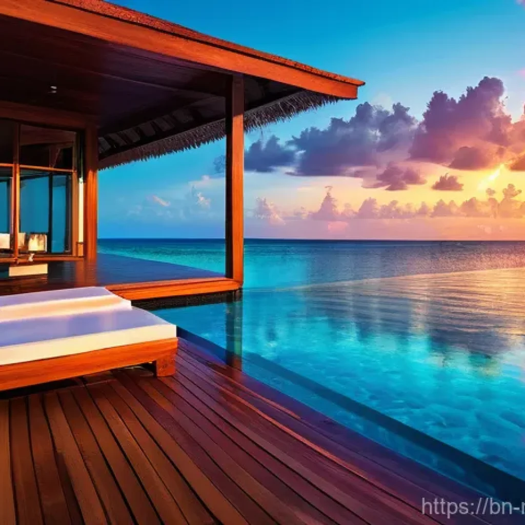 몰디브와 발리 비교 - Maldives Sunset Serenity**
"An incredibly luxurious overwater villa in the Maldives, bathed in the ...